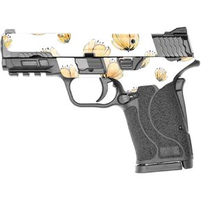 MightySkins Skin Compatible with Smith & Wesson M&P 9mm Shield EZ M2.0 - Yellow Poppy | Protective, Durable, and Unique Vinyl Decal wrap Cover | Easy to Apply | Made in The USA