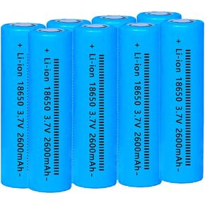 3.7Volt 2Pcs Rechargeable Battery 18650 Button Top Batteries for Headlamp,LED Flashlight,Mini Fans etc(Blue)