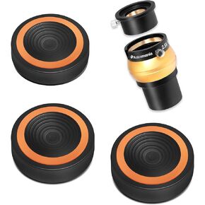 Astromania 2" Upgraded 4-Elements 2.5X Barlow Lens - Bundle with - Anti-Vibration Suppression Pads