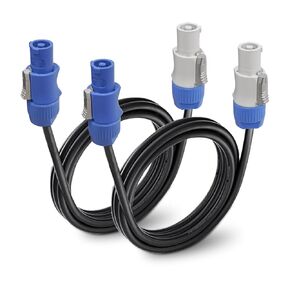 Sound Town 2 Pack 4FT 14AWG AC PowerCon Cable with Twist Lock, PowerCon Input to PowerCon Output 3 Pin Cable for Powered Speaker, Stage Light, LED Screen, Audio Video Equipment and More (STC-PP4-2PK)