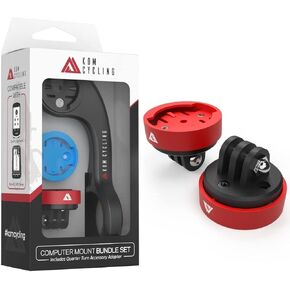 KOM Cycling CM06 Quick Release GoPro Computer Mount for Wahoo and Garmin Bike Computers Plus Additional TG03 GoPro Adapter Bundle
