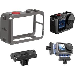 إطار حماية القفص المعدني من الألومنيوم لـ DJI Osmo Action 5 Pro/Action 4/Action 3 إكسسوارات الكاميرا ، حامول محول الإصدار السريع ل ASMO Action 3 ، Osmo Action 4 ، Osmo Action 5 Pro