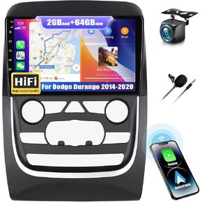 [2+64G] AMprime Android 13 Car Stereo for Dodge Durango 2014-2020 with Wireless Carplay&Android Auto,9 Inch Touch Screen Car Radio with Bluetooth FM/RDS Radio HiFi EQ WiFi GPS Dual USB+Backup Camera