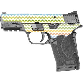 MightySkins Skin Compatible with Smith & Wesson M&P 9mm Shield EZ M2.0 - Rainbow Chevron | Protective, Durable, and Unique Vinyl Decal wrap Cover | Easy to Apply | Made in The USA