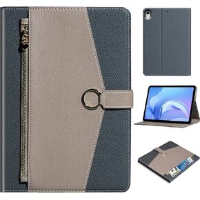 Case for IPad 11th(A16) 11 Inch 2025/ 10th Gen 10.9 Inch 2022, Smart Leather Cover with Pocket, Protective, Auto Wake/Sleep, Adjustable Stand, Multiple View Angles, Dark Grey with Grey