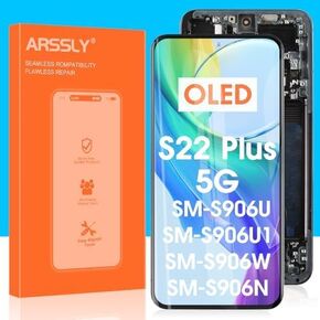 OLED for Samsung Galaxy S22 Plus 5G Screen Replacement - for Samsung S22 Plus LCD Display SM-G906U G906A G906W for Galaxy S22 + LCD Screen Digitizer Touch Assembly with Frame (US Version)