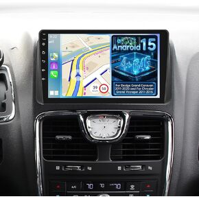 [4+64G] Upgrade Radio for Dodge Grand Caravan 2011-2020 & for Chrysler Grand Voyager 2011-2015 - 9 inch IPS Touchscreen Android Stereo - AI DSP, Carplay & Android Auto, Custom Homepage + Backup Camera