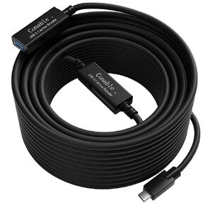 كبل تمديد USB C النشط 35 قدمًا ، كابل نقل عالية السرعة 5 جيجابت في الثانية ، كابل USB 3.1 من النوع C ، مكرر من الذكور إلى الكابل الإناث ، مع 2 شرائح التمديد معزز إشارة (لا شحن/كابل الفيديو)
