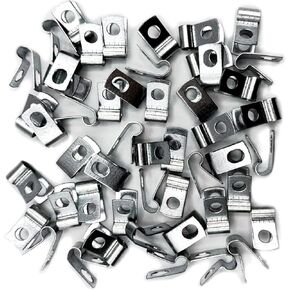 Galvanized Steel Cable Clamp, Loop Strap, Without Cushion, Cable Clamping Dia. 1/4 in, Hot Dipped Galvanized Clamp Finish, Pack of 50 (1/4 in)