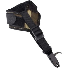 Compound Bow Release Aid Trigger Adult Archery Right Left Hand Adjustable Black Wrist Strap （Pack of 1