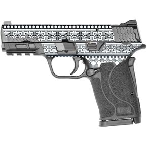 MightySkins Skin Compatible with Smith & Wesson M&P 9mm Shield EZ M2.0 - Black Aztec | Protective, Durable, and Unique Vinyl Decal wrap Cover | Easy to Apply | Made in The USA