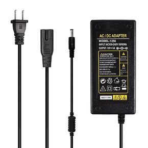 60W 12V 5A Power Supply for 5050/3528 LED Strip, CCTV Camera - 2.1x5.5mm & 5.5x2.5mm Plugs (110V-220V Input，Output 12 Volt 5 Amp 60 Watt)