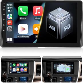 2+64G Android Car Stereo for Toyota Sienna 2014 2015 2016 2017 with Wireless Carplay and Android Auto - 9 Inch HD Touchscreen Radio with EQ GPS WiFi FM/RDS + AHD Rear View Camera, MIC