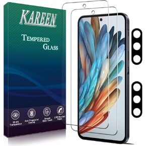 KAREEN 2+2 Pack Screen Protector for Samsung Galaxy A36 5G Tempered Glass Film with Camera Lens Protector, 9H Hardness, Anti Scratch, Bubble Free, Case Friendly