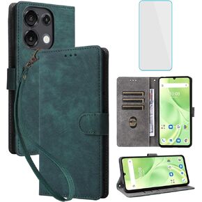 for UMIDIGI G9 5G/G9A/G9T/G9C Wallet Phone Case with Screen Protector [RFID Blocking] Leather Flip Card Holder Kickstand Strap Women Men Cover Cell Phone Case for UMIDIGI G9 T A C G 9 5G Green