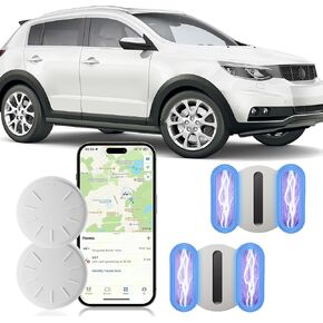 GPS Car Tracker,Vehicle Tracker with Magnetic Case,Real-Time Location Tracker Work with Apple Find My(iOS Only),No Monthly Fee Real-time GPS Tracker for Car,Van,Motorbike,Caravan,etc. (Black,1PCS)