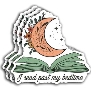 (3PCS) I Read Past My Bedtime Sticker, Booktrovert Book Lover Booknerd Sticker, Waterproof Vinyl Sticker Decals for Books Laptops Phone Water Bottles Tumbler Cup Kindle 3x3 Inch