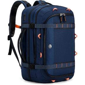 Tolaccea Travel Laptop Backpack, TSA Flight Approved Carry On Travel Duffel Backpack, Dual Laptop Storage for 17.3" and 15.6" Laptop, Large Luggage Backpack 45-50L Expandable for Men Women (Navy)