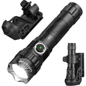 ULTRAFIRE Tactical Flashlight with Holster, 1200 High Lumen Police Flashlight with Holster for Duty Belt, Law Enforcement Flashlights with Belt Holder, Rechargeable Small LED Flash Light UF3