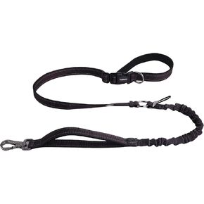 Hands Free Dog Leash, 4-7.5 FT PVC Waterproof Multifunctional Dog Leash Adjustable Lengths for Handless Walking Training Running with Cross Body, Over Shoulder, Waist and Belt Leash (Black)