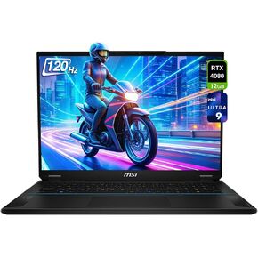 MSI Stealth 18 AI Studio Gaming Laptop, Intel Ultra 9-185H, 64 GB DDR5 RAM, 2 TB PCIe SSD, 18" WQUXGA (3840x2400) 120 Hz Mini LED Display, Nvidia G-Force RTX 4080, Backlit Keyboard, W11 Home, Midnight