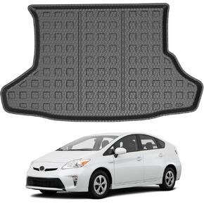 Mixsuper Custom Fit Cargo Liner for 2010-2011 Toyota Prius Base, 2012-2015 Toyota Prius Two/Three/Four/Five, All Weather Rear Cargo Trunk Mat Black