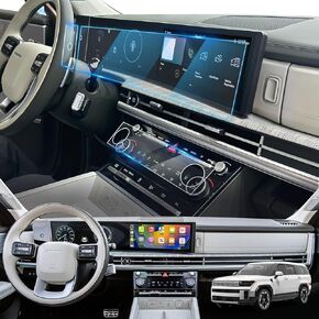 For 2025 Hyundai Santa Fe Screen Protector - (6PCS) 2025 Santa Fe (SE/SEL/XRT/Limited/Calligraphy) 12.3 Inch Screen Protector 9H Tempered Glass Navigation Dashboard - HD 2025 Santa Fe Accessories