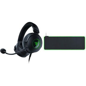 Razer Kraken V3 HyperSense Wired USB Gaming Headset Goliathus Extended Chroma Gaming Mousepad
