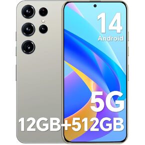 Unlocked Smartphone I24 Ultra，12GB+512GB Android 14 Phone, Battery 6800mAh,6.7" HD Screen，48MP+108MP Camera Cellphone, Snapdragon 888，Face ID/Dual SIM/Fingerprint Lock
