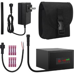 HFFP-01 Power Battery Kit 12V 10Ah Fish Finder Battery and Charger Kit with Exclusive Instant Battery Display, Compatible with Fish Finders, GPS, Depth Sounder, Action Cameras and Most 12V Electronics