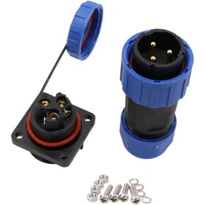 TY20 4 Pin 25A 380V Waterproof Electrical Connector, Male Female Cable Plug Socket, Screw Wiring for Power Outdoor Device
