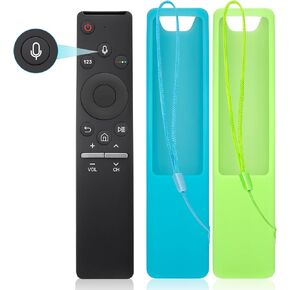 【Pack of 3】 Voice Replacement Remote for Samsung TV and 2 Pack Remote Control Covers for Samsung Remote
