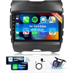 [8 CORE 2G+64G] Car Radio for Ford Edge 2015-2020 with Wireless Carplay/Android Auto, 9 Inch Android 13 IPS Touch Screen Car Stereo, Bluetooth, GPS, WiFi, SWC, DSP + Backup Camera
