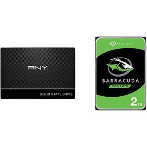 PNY CS900 500GB SSD + Seagate Barracuda 2TB HDD