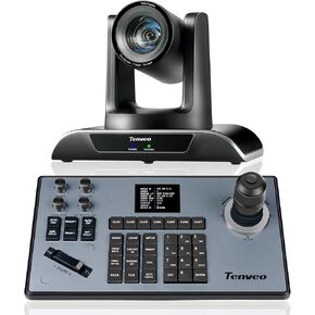 Tenveo PTZ Camera and Controller Bundle/Kits - 12X AI Auto Tracking PTZ Camera with SDI/HDMI/USB3.0/LAN(PoE) and PTZ Controller Joystick Keyboard for Church Worship Live Streaming Conference