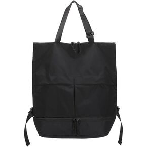 Barsine Convertible Tote Backpack with Shoe Compartment, 28L Large Foldable Backpack for Travel Lightweight, Dark Green