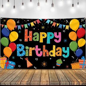 KatchOn, Rainbow Happy Birthday Banner- Xtralarge 72x44 Inch | Rainbow Birthday Backdrops for Girls | Colorful Happy Birthday Sign for Rainbow Birthday Party Supplies | Rainbow Birthday Decorations
