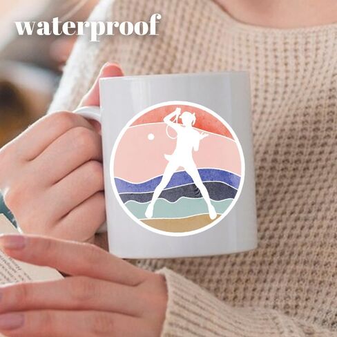 Tennis Girl Stickers Set - Pink Decal, Tennis Ball, Coach Gifts - Sporty Decorations for Water Bottles, Laptops, Phones - Ideal for Tennis Enthusiasts! in Saudi Arabia