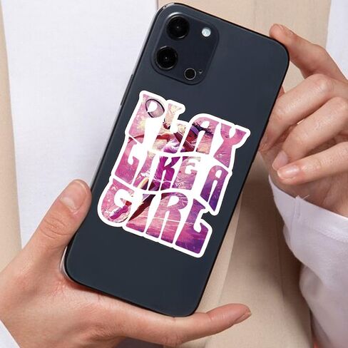 Tennis Girl Stickers Set - Pink Decal, Tennis Ball, Coach Gifts - Sporty Decorations for Water Bottles, Laptops, Phones - Ideal for Tennis Enthusiasts! in Saudi Arabia
