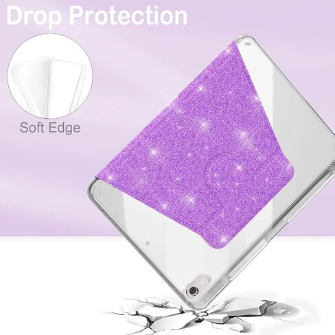 Feams Case for iPad (A16) 11th Generation 11 Inch 2025, iPad 10th Generation 10.9 Inch 2022, Rotating Case Clear Back Cover with Pencil Holder & Auto Sleep, Pink Marble in Kuwait