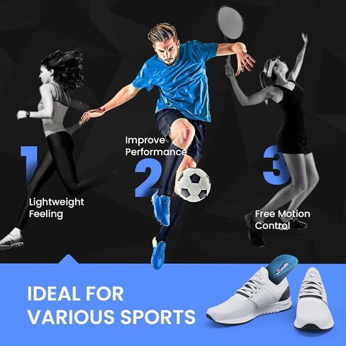 Running Sports Insoles Plantar Fasciitis - Welnove Athletic Inserts Arch Support for Flat Feet - Shock Absorption Insoles Foot Pain Fatigue Relief, Enhance Performance, Fit Most Shoes, Men Women (XL) in Kuwait