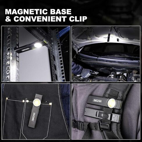 HAUTMEC 12-in-1 Pocket Flashlight with Clip, Slim Flat Flashlight Rechargeable Work Light with USB-C Fast Charging, Dual Light, Magnetic Base, 500LM Aluminum LED Torch IP64 Waterproof & Drop-Resistant in Saudi Arabia