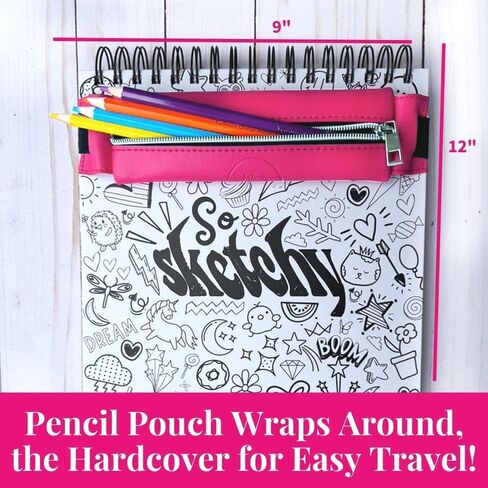 Life is a Doodle Sketch Pad Art Set - Premium 9x12 Sketchpad/Art Journal, Pouch for Art Supplies, & Cute Cuff - Sketch Book for Kids, Teens, Adults in Kuwait