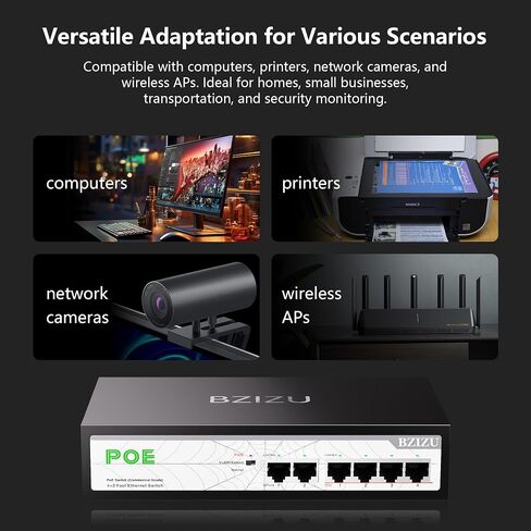 Poe Switch 6 Port 100Mbps ، مع 4x 802.3af/في المنافذ و 2 Uplink - 65 واط الطاقة الإجمالية ، وتصميم المعادن بدون مروحة ، والتوصيل والتشغيل مفتاح غير مُدارة لكاميرات IP ، ونقاط الوصول (سطح المكتب/الحائط) in Kuwait