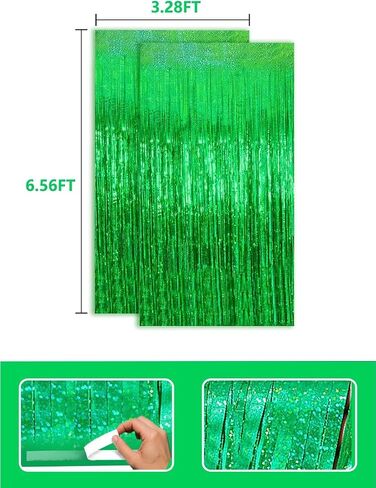 Pink and Green Party Decorations Birthday Curtain Streamers Witch Merch Decor Booth Photo Backdrop Streamers Kit Movie Themed Accessories 2 Pack in Saudi Arabia