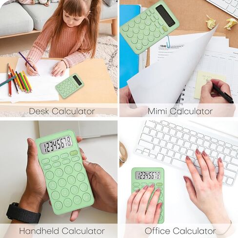 آلة حاسبة لطيفة، آلة حاسبة أساسية بأربع وظائف للمعلمين والطلاب والمكتب الأساسي، آلة حاسبة صغيرة محمولة، 8 أرقام مع شاشة LCD، زر حساس، 5.5×3.2 بوصة وردي in Kuwait