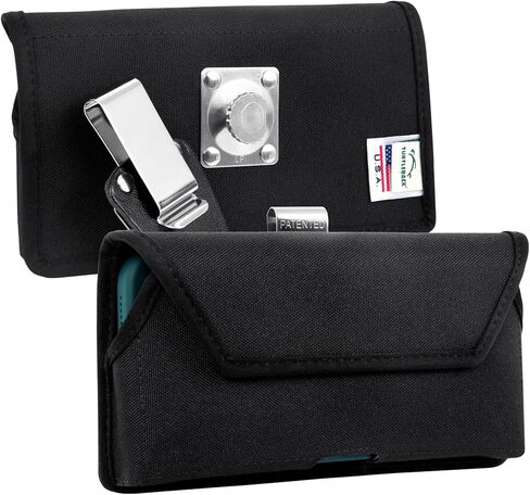 Turtleback Premium Leather Phone Holster for iPhone 16 Pro Max, 15 Pro Max, 14 Pro Max, 13 Pro Max – Black Phone Belt Holder Fits Slim Cases – with Exclusive Metal Belt Clip, Magnetic Closure in Kuwait