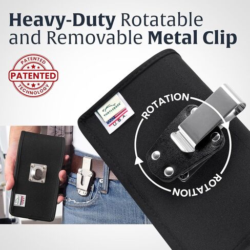 Turtleback Premium Leather Phone Holster for iPhone 16 Pro Max, 15 Pro Max, 14 Pro Max, 13 Pro Max – Black Phone Belt Holder Fits Slim Cases – with Exclusive Metal Belt Clip, Magnetic Closure in Kuwait