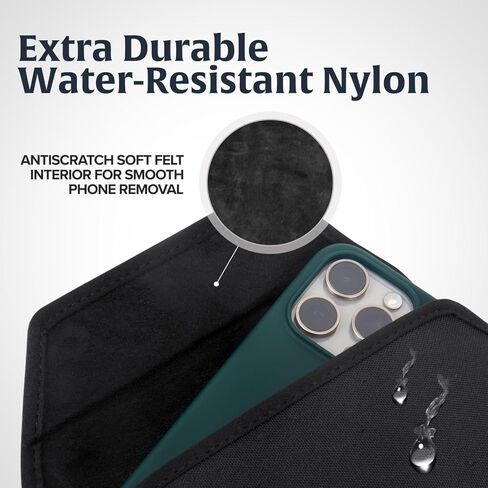 Turtleback Premium Leather Phone Holster for iPhone 16 Pro Max, 15 Pro Max, 14 Pro Max, 13 Pro Max – Black Phone Belt Holder Fits Slim Cases – with Exclusive Metal Belt Clip, Magnetic Closure in Kuwait