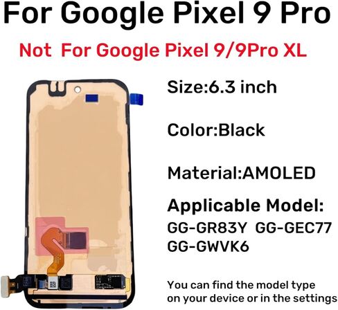 Original AMOLED for Google Pixel 9 Pro LCD Display Screen Replacement for Google Pixel 9 Pro Touch Digitizer Screen Assembly GR83Y GEC77 GWVK6 Repair Part Toolkits (Pixel 9 Pro) in Saudi Arabia
